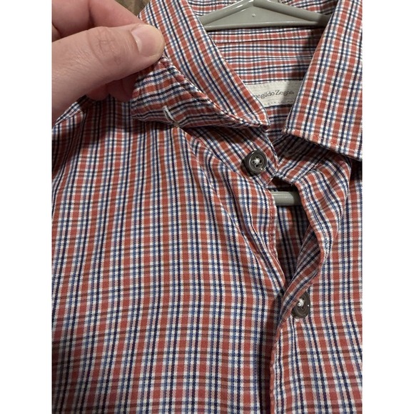 Ermenegildo Zegna Plaid Button-up  Shirt Men's Small Made in Italy 100% Cotton - Picture 10 of 11